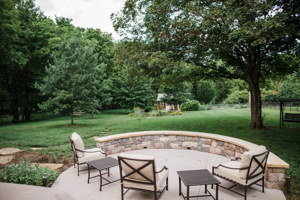 Backyard with chairs